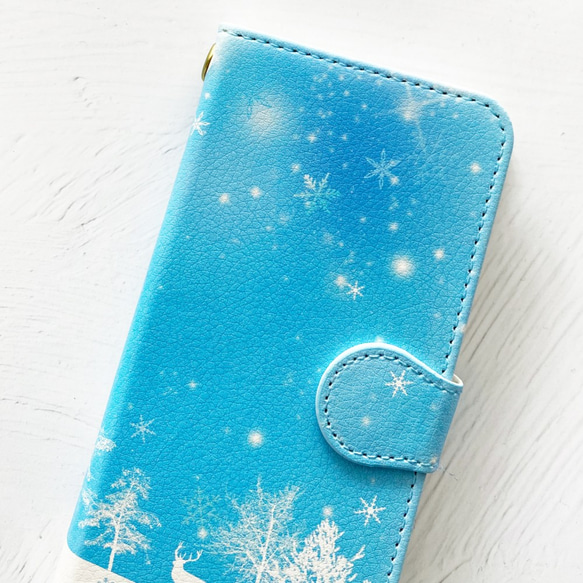 SNOW 筆記本型 iPhone 手機殼案例 / 天雪夜空聖誕節 iPhone13 iPhone12 第4張的照片