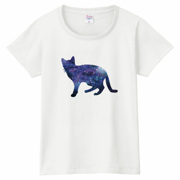 全6種 宇宙猫 Tシャツ（women） 星 ねこ ネコ 4枚目の画像