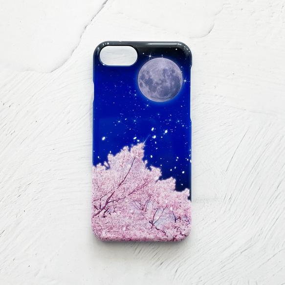 Night Cherry Blossoms iPhone Case Hard Case Smartphone Case / sa 第1張的照片