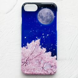 Night Cherry Blossoms iPhone Case Hard Case Smartphone Case / sa 第2張的照片