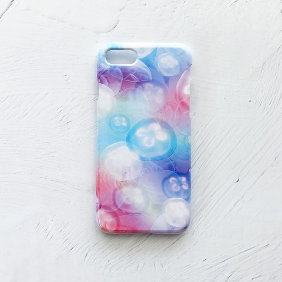 七色クラゲ iPhoneケース ハードケース スマホケース / くらげ jellyfish 夏 海 iPhone14 1枚目の画像