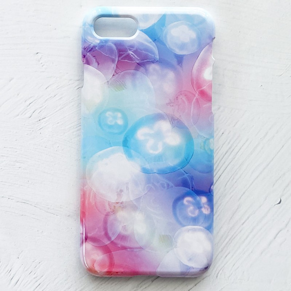 七色クラゲ iPhoneケース ハードケース スマホケース / くらげ jellyfish 夏 海 iPhone14 2枚目の画像