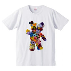 FLOWER BEAR Tシャツ（men&women）1 花 クマ くま コラージュ 2枚目の画像