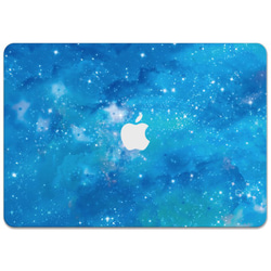 送料無料☆BLUE GALAXY MacBookステッカー /シール/apple/宇宙/ギャラクシー/星/夜空/空 1枚目の画像