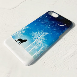 全8種 冬の星空 iPhoneケース ハードケース スマホケース / 月 三日月 雪 星 猫 狼 iPhone14 8枚目の画像