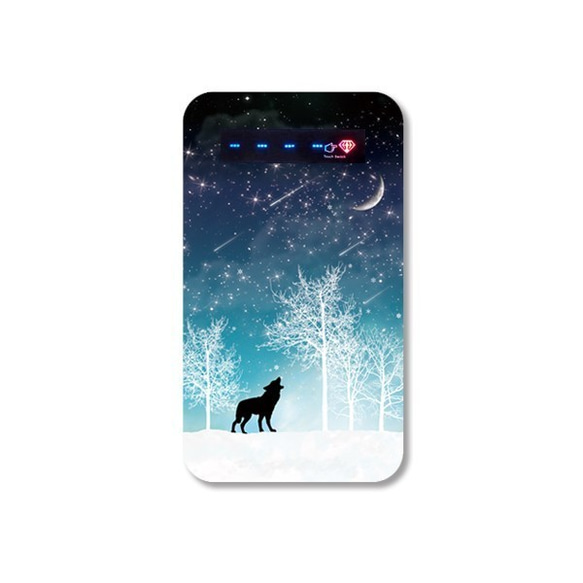 冬の星空 モバイルバッテリー / 猫 狼 ペンギン 月 充電器 1枚目の画像