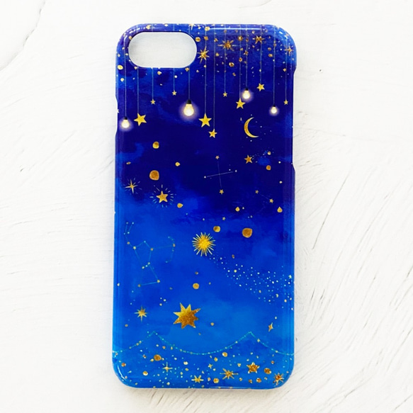 Sparkle of Stars iPhone Case Hard Case 智能手機殼/流星夜空星座太空iPhone14 第2張的照片