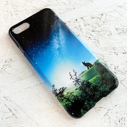 Shooting Star and Cat iPhone Case Hard Case 智能手機殼/夜空流星星空貓iPhone1 第2張的照片