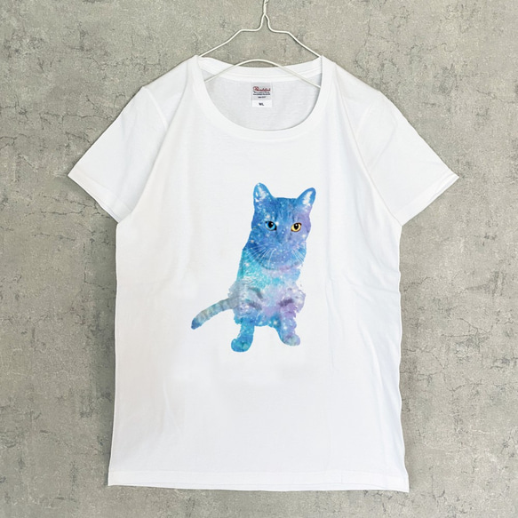 オッドアイ Tシャツ（women） 猫 ねこ ネコ 宇宙 Tシャツ LALA