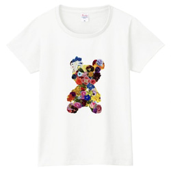 FLOWER BEAR Tシャツ（women）2 花 クマ くま 2枚目の画像