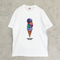 ギャラクシーアイスクリーム Tシャツ（men）宇宙 星 デザート Tシャツ