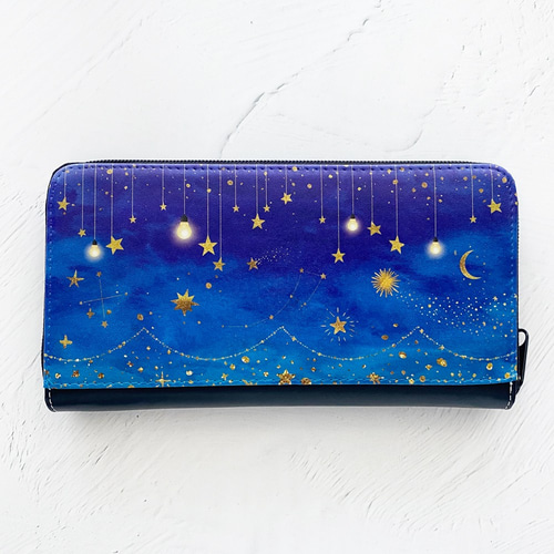 星たちの輝き 長財布（合皮・本革） / 流星 夜空 星座 宇宙 長