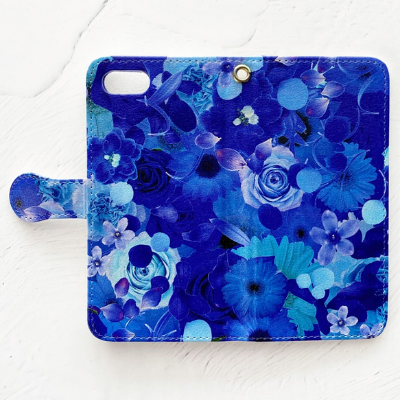 BLUE FLOWER 手帳型 iPhoneケース スマホケース / 花柄 iPhone13 iPhone12 3枚目の画像