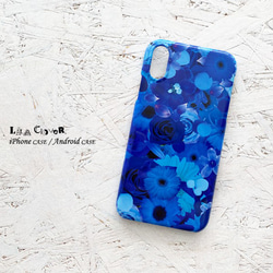BLUE FLOWER iPhone 手機殼智能手機殼/花朵花卉圖案 第1張的照片