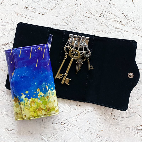 Starry Night Key Case / Meteor Night Sky Starry Sky Space Key Or 第2張的照片