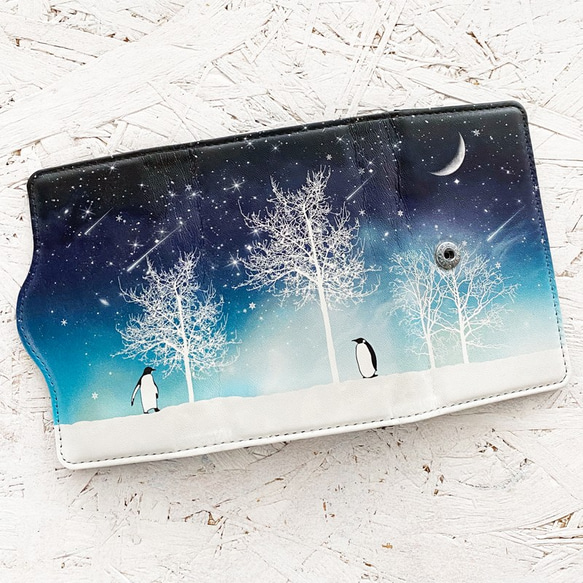冬の星空 キーケース / 星 夜空 雪 猫 オオカミ ペンギン 5枚目の画像