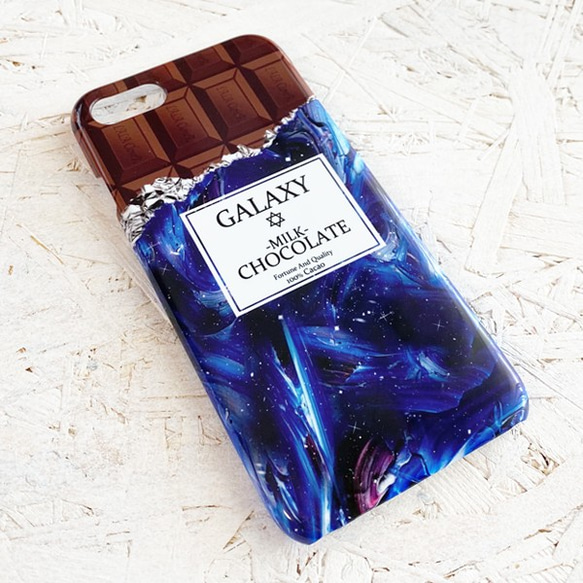 GALAXYチョコレート/チョコミント iPhoneケース ハードケース スマホケース / 宇宙 iPhone14 3枚目の画像