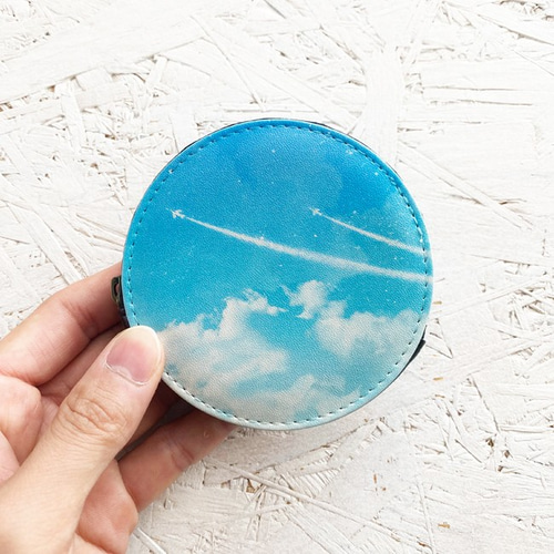 飛行機雲 小銭入れ・小物入れ / 財布 コインケース 空 青空 小銭入れ