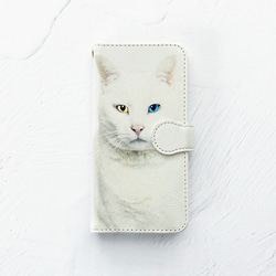 白色貓眼筆記本電腦型iPhone案例智能手機案例/ Cat iPhoneSE2 iPhone12 第1張的照片