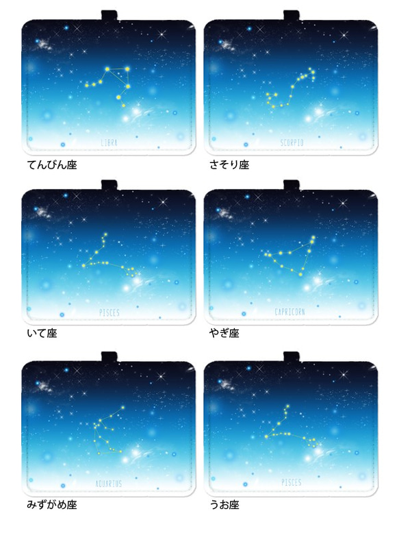 12星座+α ver.2 パスケース 定期入れ 宇宙 ICカードケース 7枚目の画像