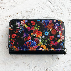 FLOWER 迷你錢包 / 緊湊型錢包鑰匙錢包 / 花卉圖案 第1張的照片