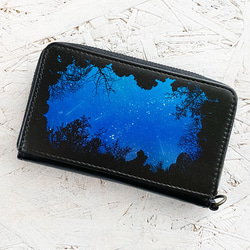 森の中から見上げた夜空 ミニ財布・コンパクト財布 キーウォレット / 星空 2枚目の画像