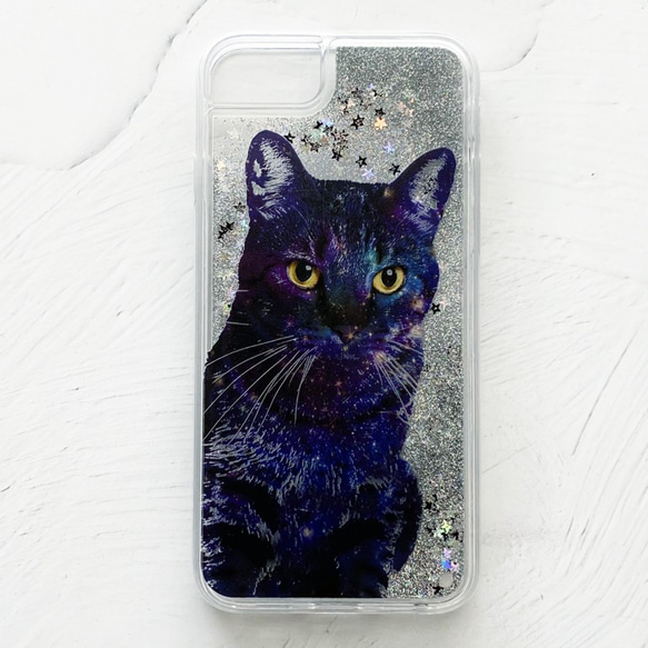 GALAXY CAT iPhoneグリッターケース / 猫 iPhone13 2枚目の画像