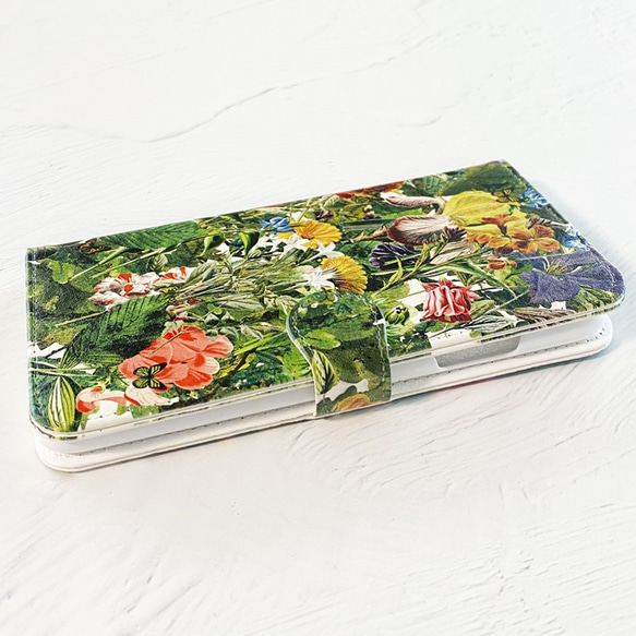 植物圖案筆記本型 iPhone 保護殼 Android 智能手機保護殼 / 花朵 iPhone13 iPhone14 第5張的照片