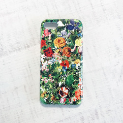 植物圖案 iPhone 保護殼硬殼智能手機保護殼/花朵花卉 iPhone14 第1張的照片