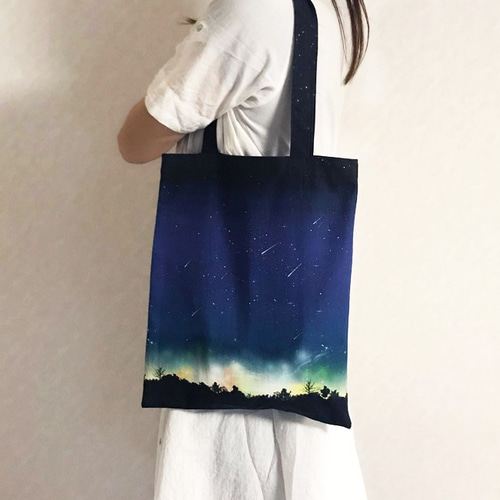 ゆきそら トートバッグ類 9点 冬の星空・狼 トートバッグ / 星 流星 エコバッグ トートバッグ