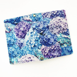 紫陽花 パスポートケース / 旅行 花 花柄 2枚目の画像