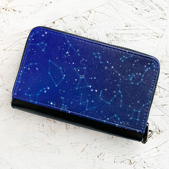 星座 ミニ財布・カード入れ・コンパクト財布 キーウォレット / 星空 夜空 2枚目の画像