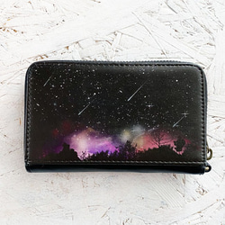 Meteor BLACK Mini Wallet / Compact Wallet Key Wallet / Night Sky 第1張的照片