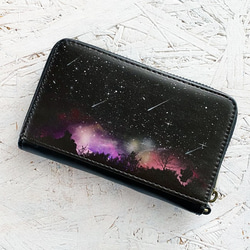 Meteor BLACK Mini Wallet / Compact Wallet Key Wallet / Night Sky 第2張的照片