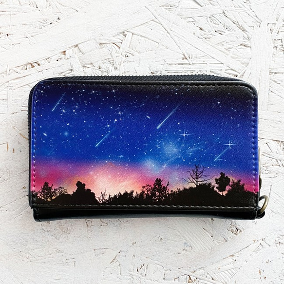 Meteor Sunset 迷你錢包 / Compact Wallet 鑰匙錢包 / Night Sky Starry Spac 第1張的照片