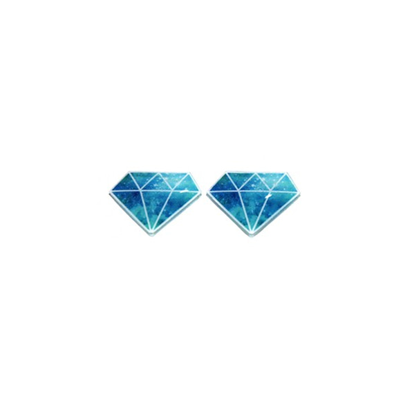 GALAXY ダイヤモンド ピアス（ライトブルー） /ギャラクシー/宇宙 1枚目の画像