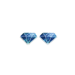 GALAXY ダイヤモンド ピアス（ブルー） /ギャラクシー/宇宙 1枚目の画像