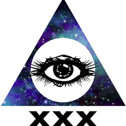 EYE GALAXY BLUE T卹（女士）Universe Eye Triangle 第2張的照片