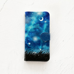 致拍攝夜空的人 筆記本型 iPhone 保護殼 智能手機保護殼 兼容所有型號 Moon Stars iPhone13 iPhon 第1張的照片