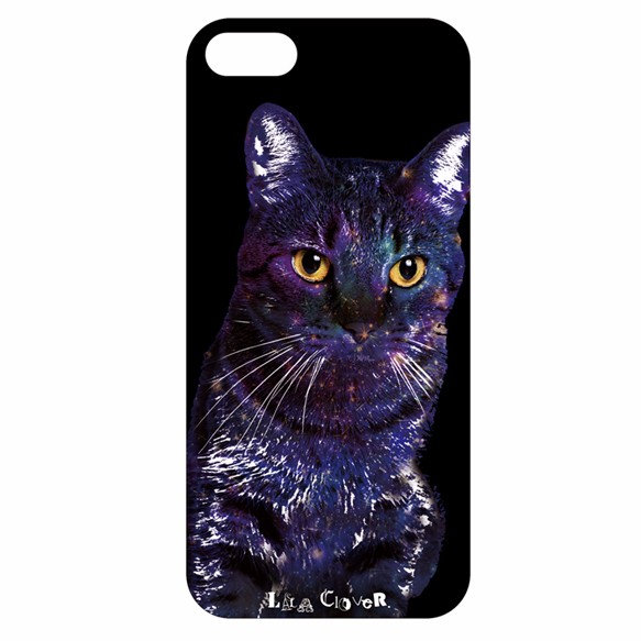 GALAXY CAT iPhone5 iPhone5Sケース（ブラック）  /ギャラクシー/宇宙/ネコ/猫 2枚目の画像