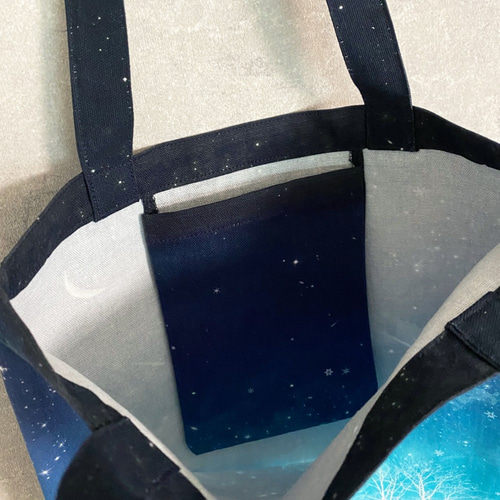 冬の星空・猫 トートバッグ / 星 流星 エコバッグ トートバッグ LALA