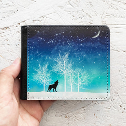 全8種 冬の星空 二つ折り財布 / コンパクト財布 星 月 2枚目の画像