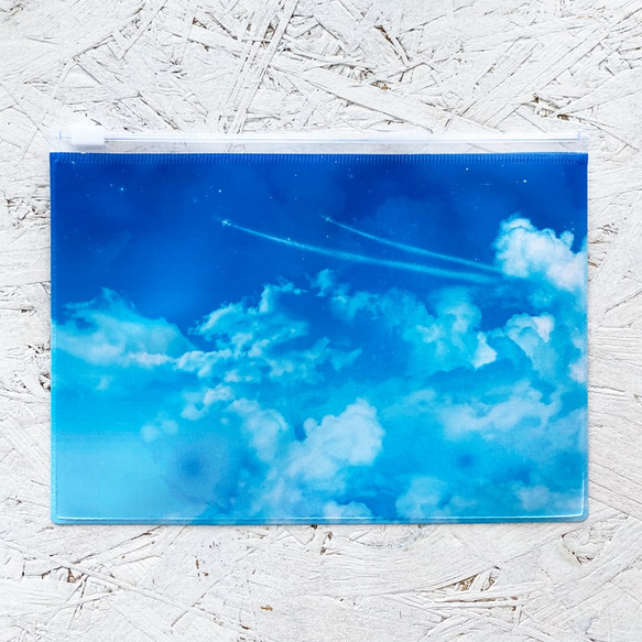 飛機雲PVC袋/面罩套/藍天 第1張的照片