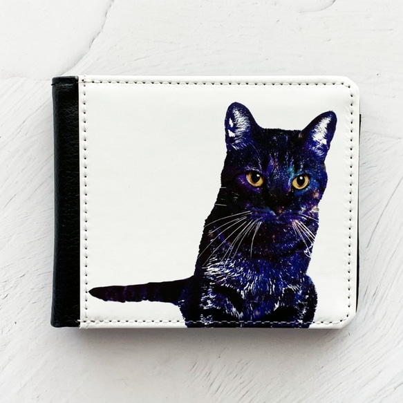 GALAXY CAT 二つ折り財布 / コンパクト財布 猫 ねこ 1枚目の画像
