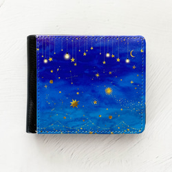 星たちの輝き 二つ折り財布 / コンパクト財布 流星 夜空 星座 1枚目の画像
