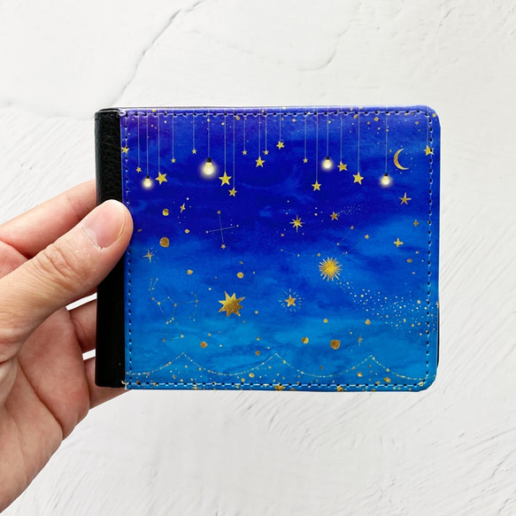 星たちの輝き 二つ折り財布 / コンパクト財布 流星 夜空 星座 2枚目の画像