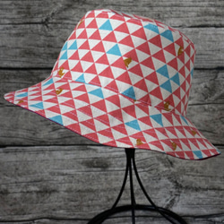 ベアデュオデュオは、三角形とピンクの漁師の帽子（リバーシブルハット）を両面 3枚目の画像
