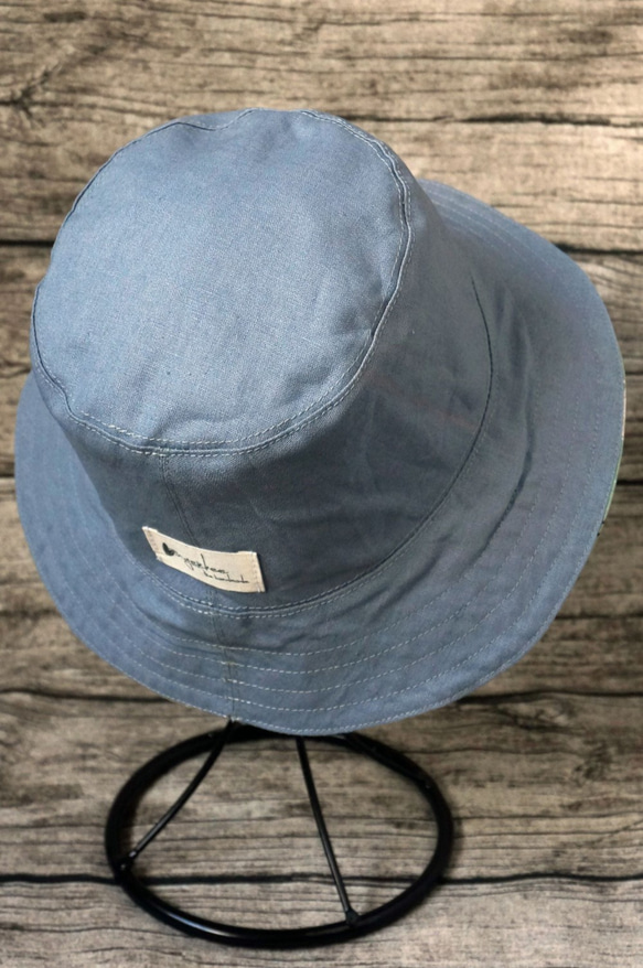 雙面用日式特式球線圖案併灰色漁夫帽 (Reversible Hat) 第4張的照片