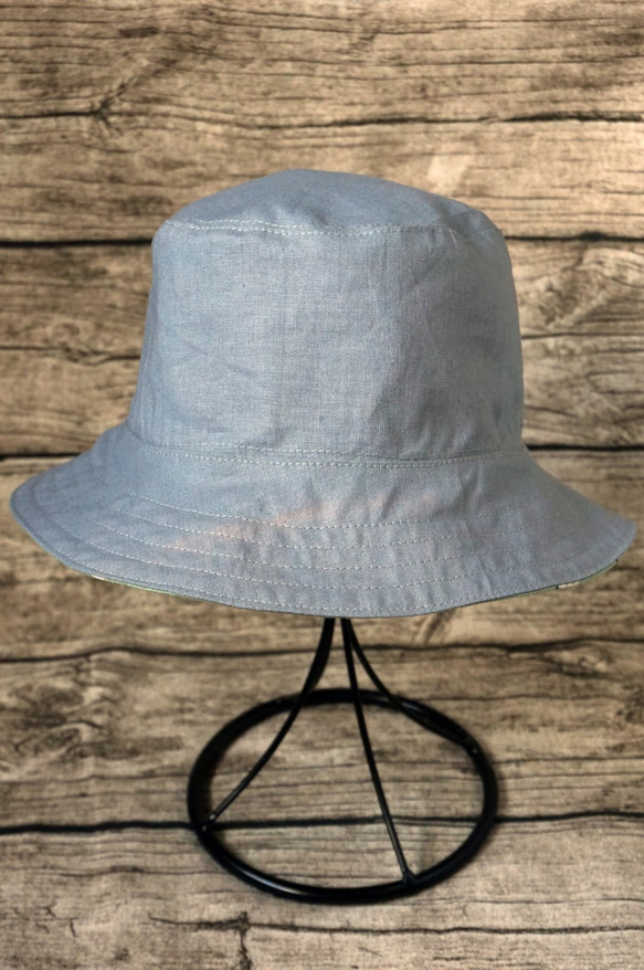 雙面用日式特式球線圖案併灰色漁夫帽 (Reversible Hat) 第5張的照片