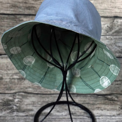 雙面用日式特式球線圖案併灰色漁夫帽 (Reversible Hat) 第6張的照片
